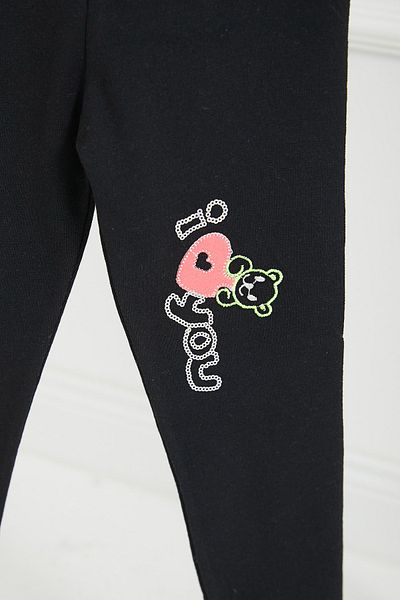TOFİSA Girl's Black Embroidered Tights - 26671