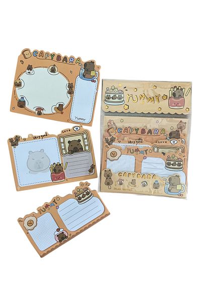 synshop Capybara Capibara Postit Adhesive Note Paper 3 Pcs