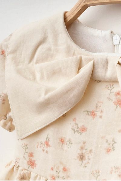 minuma Baby Girl Floral Patterned Linen Dress 9-24 Months