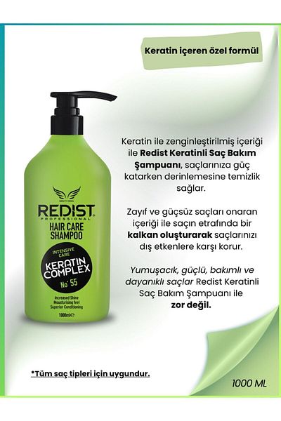 Redist Keratin Shampoo - Repairing and Strengthening Care (1000 ml)