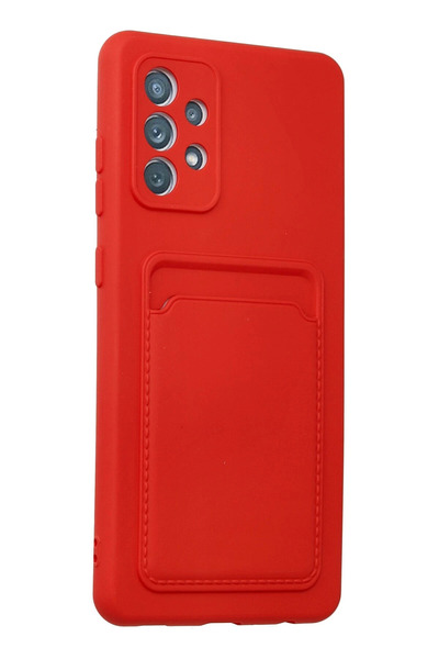 NewFace Samsung Galaxy A32 Case Kelvin Silicone with Business Card - Red Gelal