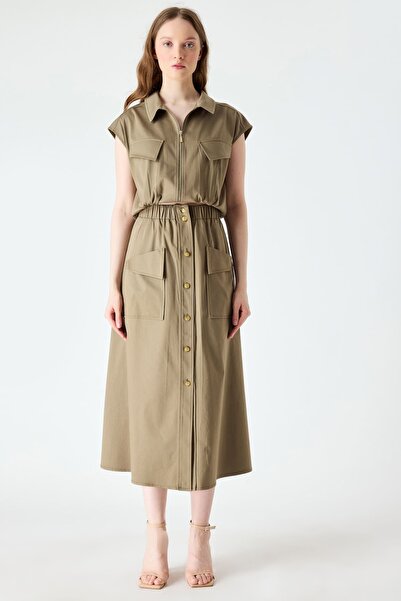 FEVER Elastik bel midi boy etek