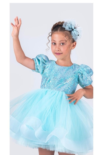Baby Aden Sequin Sequined Tutu Κοστούμια πάρτι αποφοίτησης γενεθλίων με κοντό μπαλόνι μανίκια βραδινά φορέματα για κορίτσια Παιδικό φόρεμα