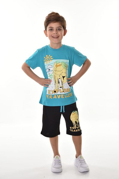 TRENDİMİZBİR Set de pantaloni scurți pentru băiat cu imprimeu soare-capri