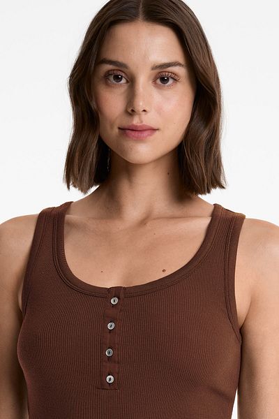 Oysho Sleeveless buttoned top with cotton and modal
