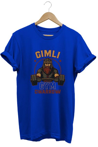 remonz Gimli Gym LOTR Regular Fit 100% βαμβακερό μπλουζάκι με μαλακή υφή με λαιμόκοψη