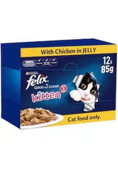 FELIX Good Looking Cats with Chicken in Jelly 85g, Pack of 24