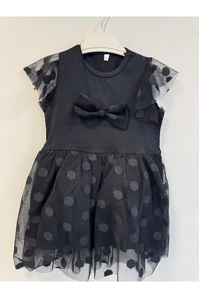 Yumurcak Ribana Kids Girl's Ribbon and Tulle Lace Trend Evening Dress