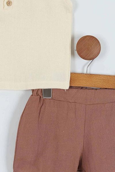 TRENDİMİZBİR Muslin Buttoned Shorts Set for Baby Boy