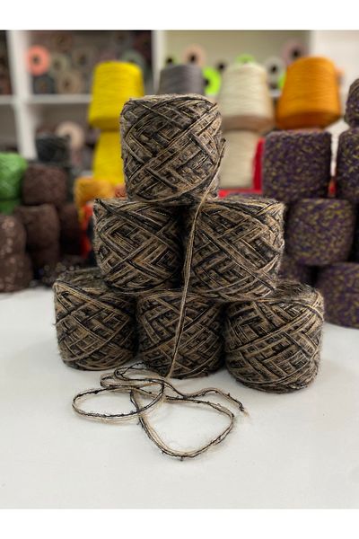 göçer Mohet Acrylic Black Boucle Mink Moher Gold Glitter Visual Net 600 Gr