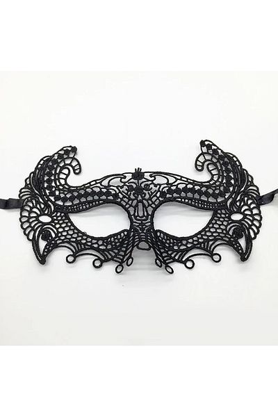 Skygo Black Color Lace Cut Lace Embroidered Prom Party Mask No 4