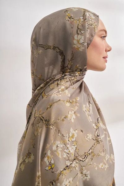 ARMANDA Σάλι Voile Almond Bloom Pattern 04464-πέτρα Μπεζ