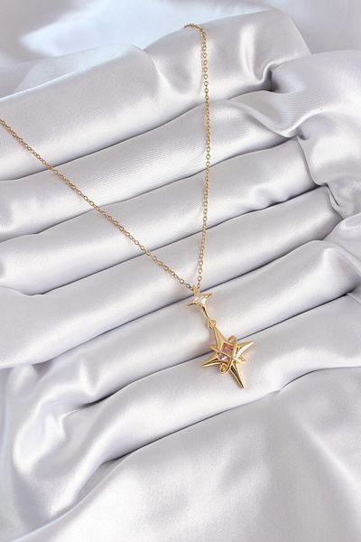 Skygo 316L Steel Gold Color Zircon Stone Polar Star Model Women's Necklace - Tj-Bko8331