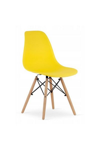Avex Scaun în stil scandinav, Artool, Osaka, PP, lemn, galben, 46x54x81 cm