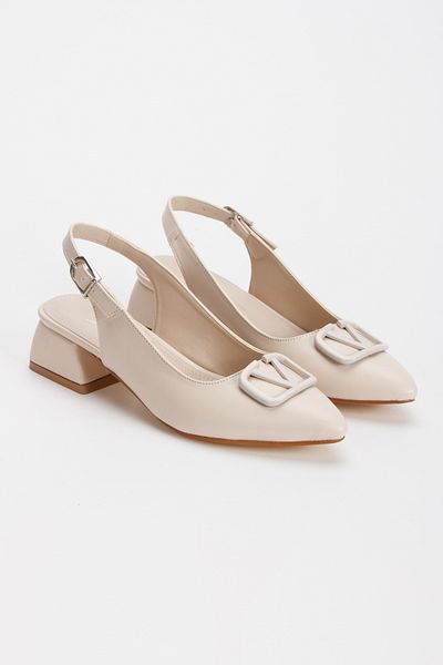 MFT AYAKKABI Women's Low Heel Pointed Toe Buckle Shoes