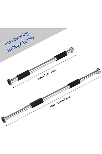 BUNCA Portable Extendable Doorway Pull Up Bar, Fitness Exercise Bar, Muscle Building Pull-Ups, Door Pull-Up
