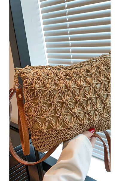 WOMANBAG El Yapımı Hasır Günlük Omuz Çantası (30X20CM)