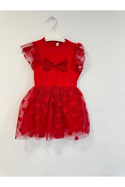 Yumurcak Ribana Kids Girl's Ribbon and Tulle Lace Trend Evening Dress