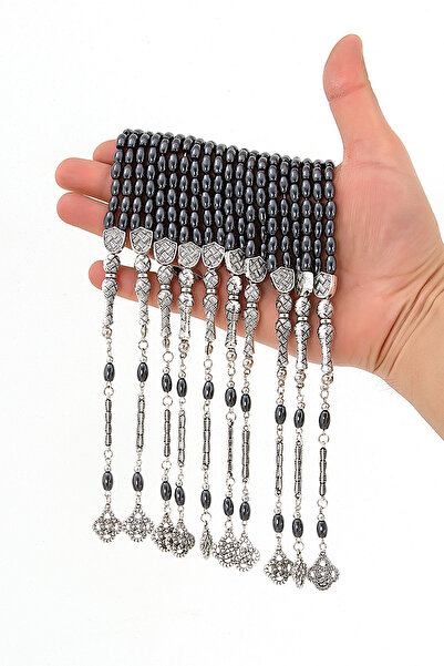 Öyküm accesory 10 Adet Arpa Model Hematit Tesbih, Toptan Tesbih, Hediyelik Tesbih