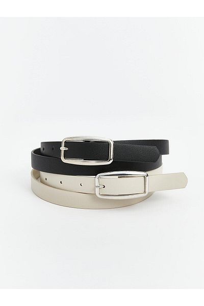 LC Waikiki Lcw Accessories Leather Look Women's Belt 2 Pack (S5)