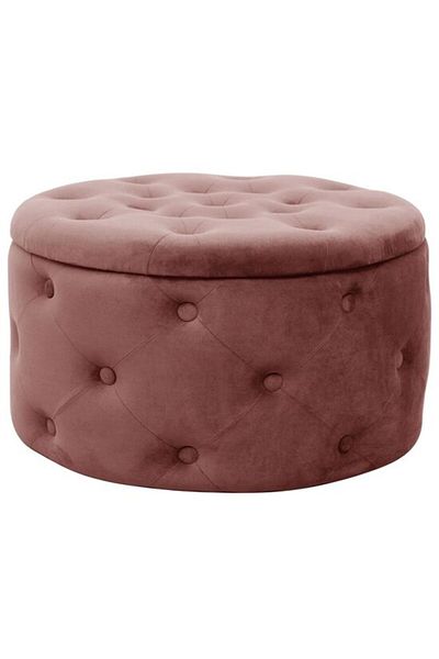 Avex Scaun, rotund, cu spațiu de depozitare, catifea, roz, max. 80 kg, 55x30 cm, Alia, Akord