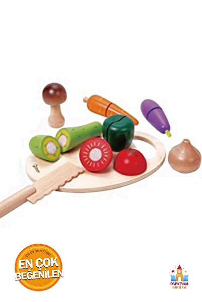PapatyamPartiEvi Kesilebilir 16 Parça Meyve Sebze Seti - Pratik Mutfak Aracı