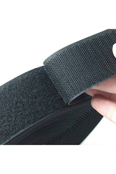 ELVİNNİSA Siyah renk Cırt Cırtlı Bant 25 metre 4 cm genişlik çift taraflı dik...