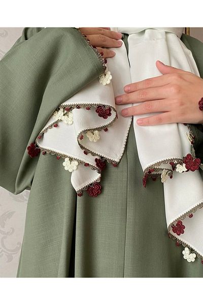 Nimet Abla Butik Hand Embroidered Prayer Robe Suit