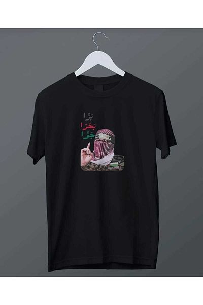 FULL TOLERANCE ceyasmoda arabă „berran, Bahran, Cevven” scrisă, tricou negru imprimat Ebu Ubeyde