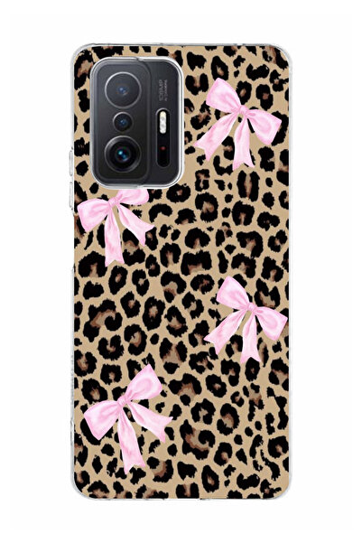 moonset Xiaomi Mi 11T / Mi 11T Pro Uyumlu Leopar ve Fiyonk Tasarımlı Baskılı ...