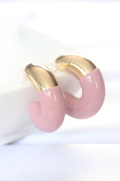 Skygo Ccb Dusty Rose Gold Double Color Earrings - Tj-Bkp8872