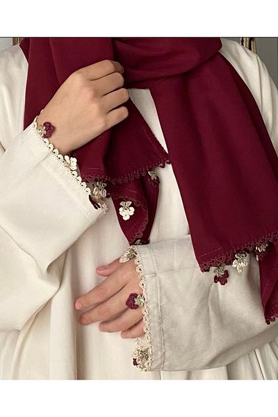 Nimet Abla Butik Hand Embroidered Prayer Robe Suit