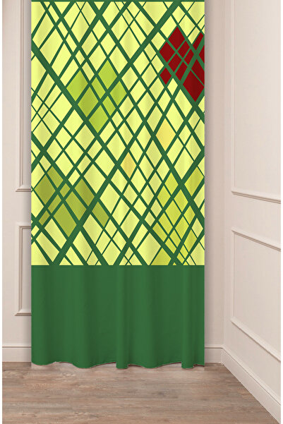 GREENDECOR Γεωμετρικά σχήματα γραμμών Ειδικού σχεδιασμού με μοτίβο ψηφιακό με τύπωμα (μονό φύλλο) Μοντέρνα κομψή κουρτίνα φόντου