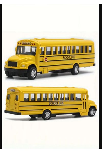 Ax Axentia Toy Metal Bus School Shuttle Bus Scholl Bus 14cm