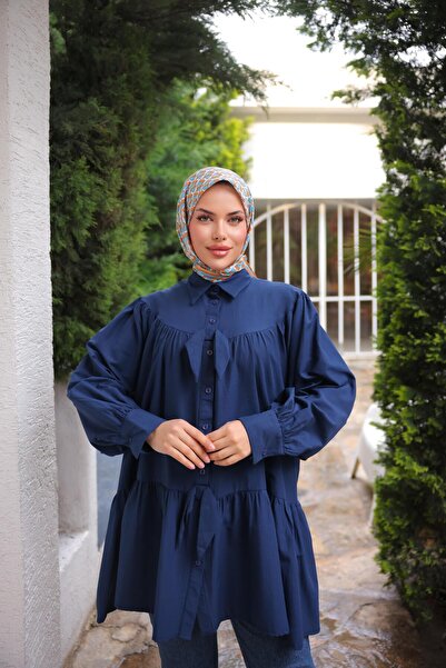 Nergis Neva Butik Casual Tunic with Bow