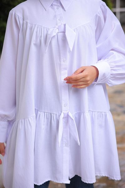 Nergis Neva Butik Casual Tunic with Bow