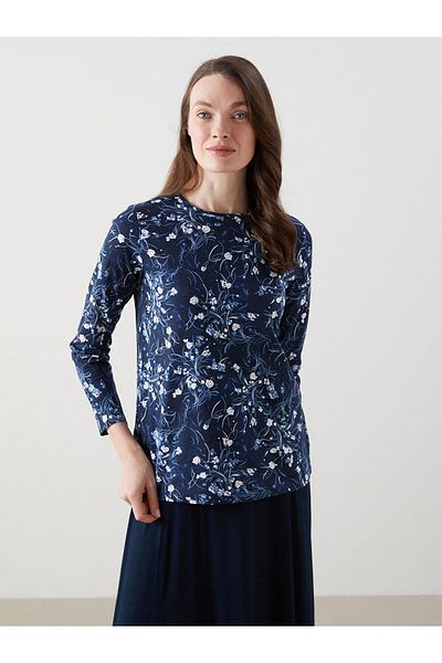 LC Waikiki Γυναικεία μπλούζα με λαιμόκοψη LCW Grace Floral (S5)