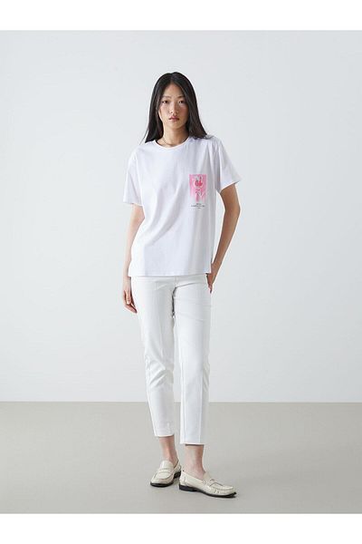 LC Waikiki Lcw Vision Crew Neck Printed Combed Cotton Women's T-Shirt (S5)