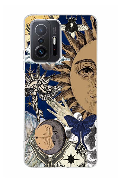 moonset Xiaomi Mi 11T / Mi 11T Pro Uyumlu Güneş Kolaj Tasarımlı Baskılı Şeffa...