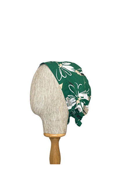 Viridi Medical Fashion Yeşil Çiçek Desen Cerrahi Büyük Klasik Bone