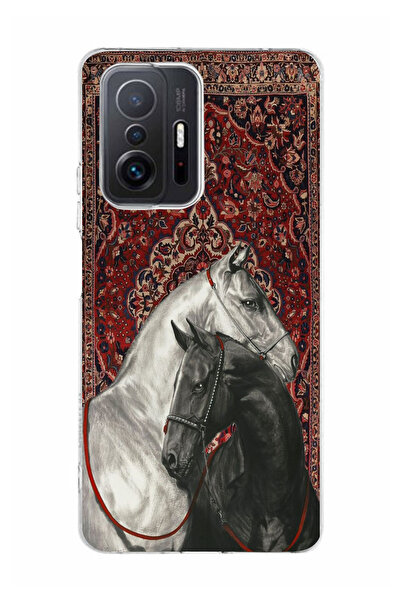 moonset Xiaomi Mi 11T / Mi 11T Pro Uyumlu Atlar Tasarımlı Baskılı Şeffaf Tele...