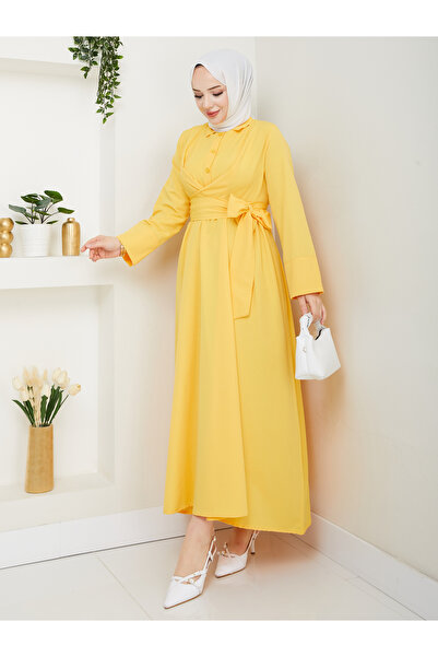 Giza Giyim Γυναικείο φόρεμα χιτζάμπ με κουμπιά με σταθερή ζώνη με κουμπιά