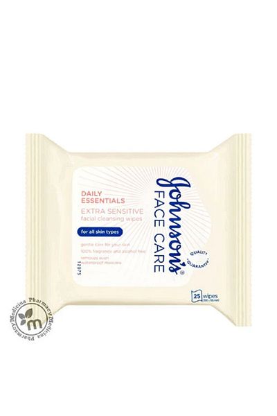 J & J J&J DAILY ESSENTIAL FRAGNANCE FREE CLEANSING 25 WIPES