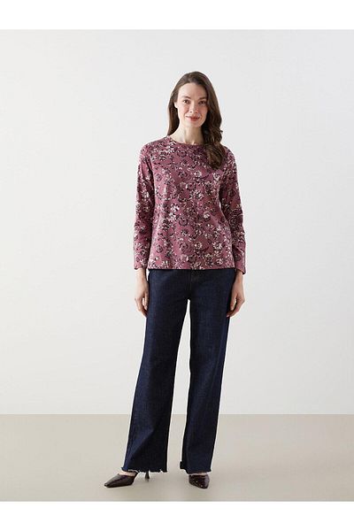 LC Waikiki Γυναικεία μπλούζα με λαιμόκοψη LCW Grace Floral (S5)