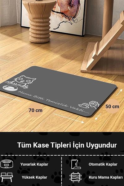 MatGo Paw Clean Time Pet Feeding Mat Non-Slip Liquid Proof Cat Dog Food Mat 50X70Cm