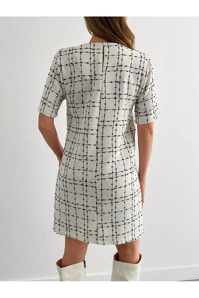 SERBA Φόρεμα Loose Fit με κοντομάνικο λινό look