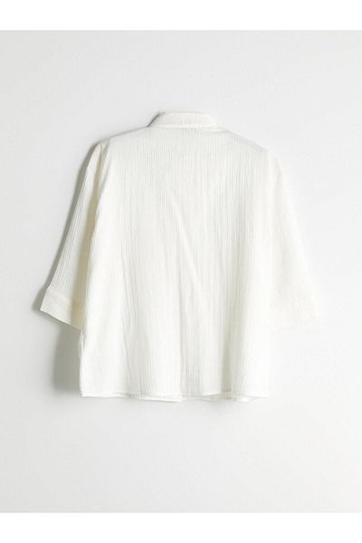 LC Waikiki Lcwaikiki Classic Embroidered Oversize Women's Shirt (S5)