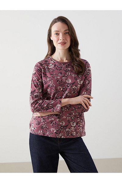LC Waikiki Γυναικεία μπλούζα με λαιμόκοψη LCW Grace Floral (S5)