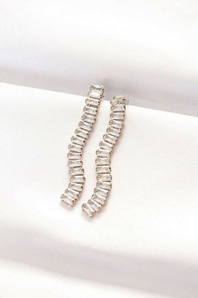 Skygo 316L Steel Gold Color Waterway Earrings - Tj-Bkp8900