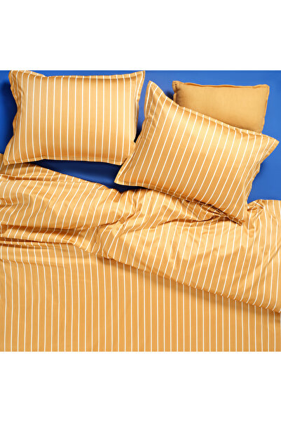 Zsa Zsa Zsu Solıd 300 Tc Geniş Çizgili Çift Kişilik Pamuk Saten Nevresim Seti...